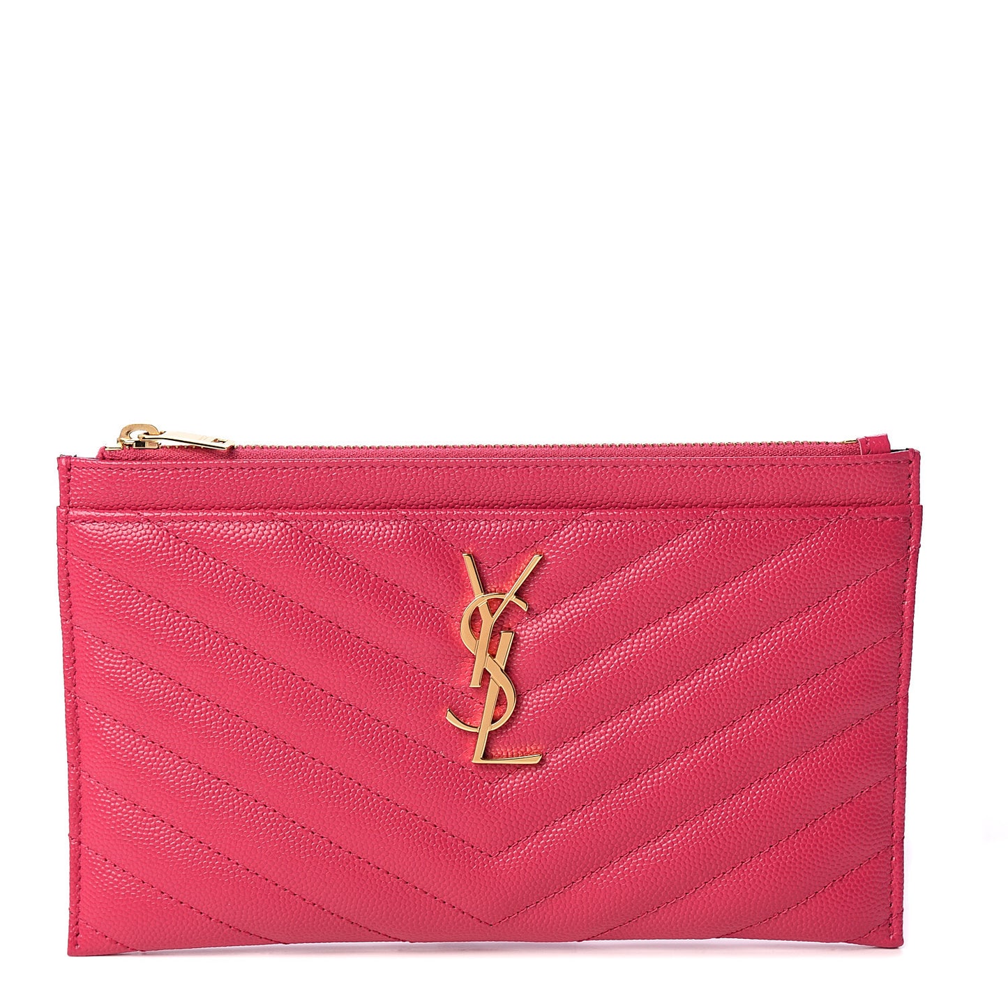 Grain De Poudre Chevron Monogram Bill Pouch Fresh Fuxia