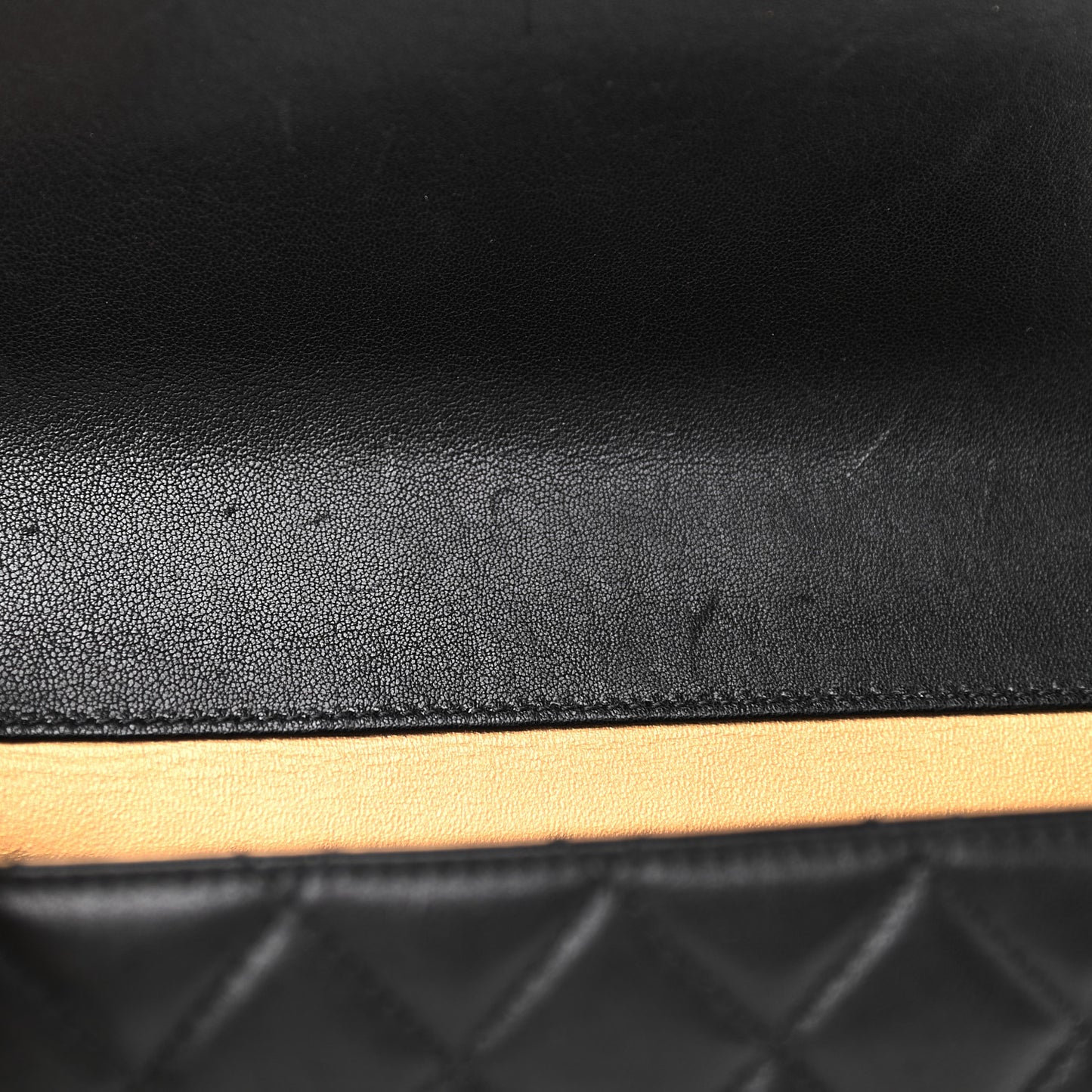 Goatskin Quilted Small Chic Pearls Flap Black