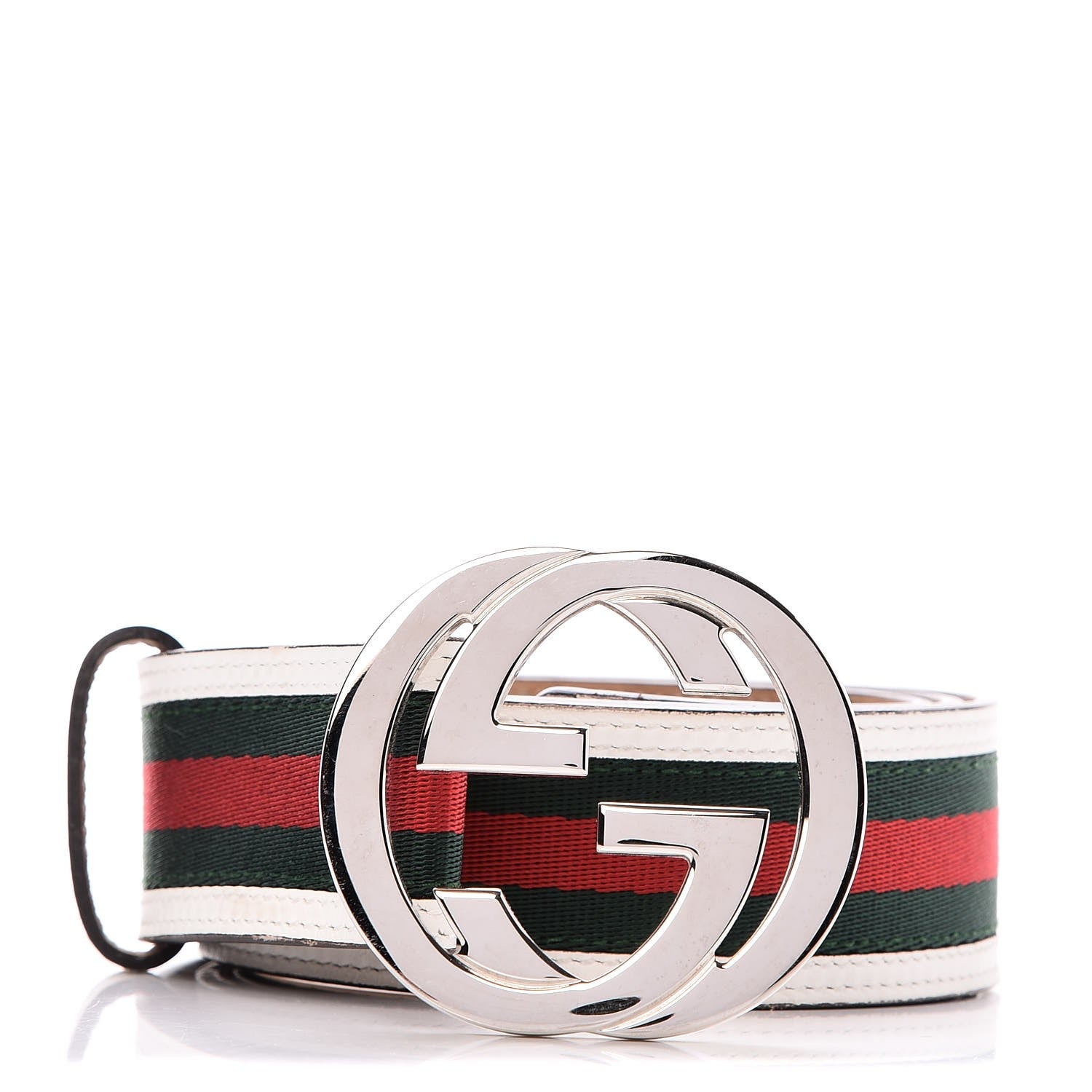 Gucci Calfskin Web Interlocking G Belt 90 36 White 1 of 5