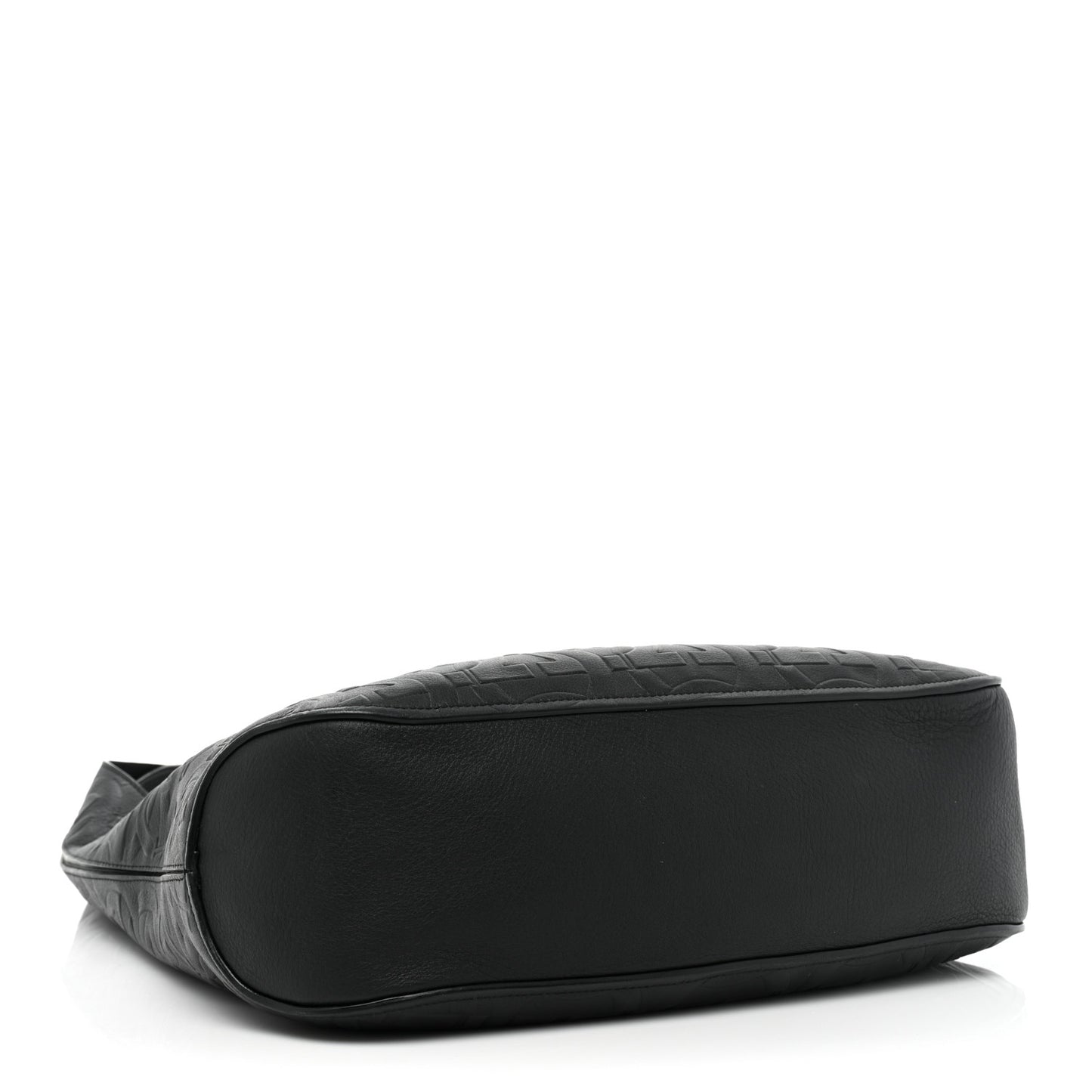 Calfskin Embossed Gancini Hobo Black
