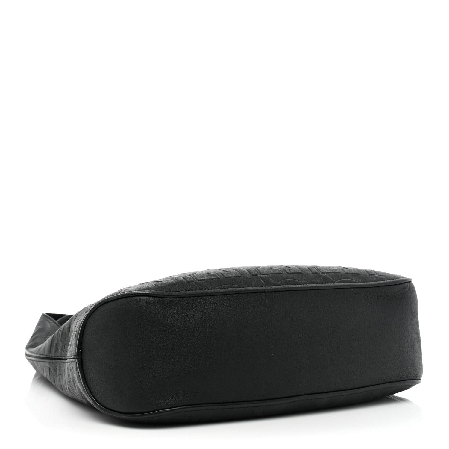 Salvatore Ferragamo Calfskin Embossed Gancini Hobo Black 4 of 16