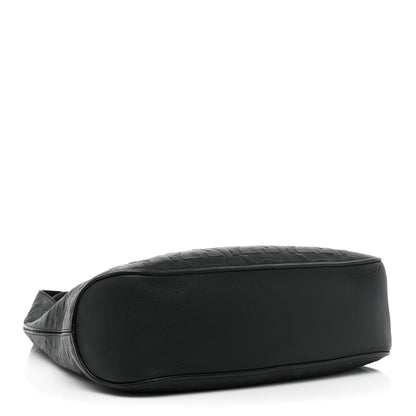 Salvatore Ferragamo Calfskin Embossed Gancini Hobo Black 4 of 16