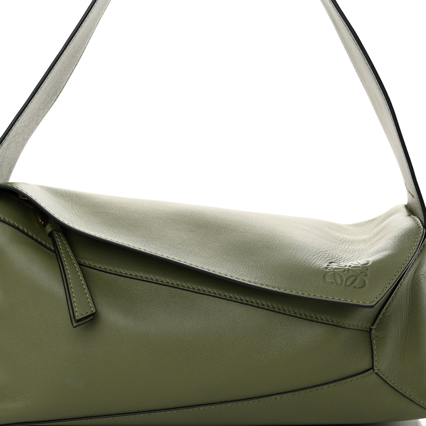 Calfskin Puzzle Hobo Avocado