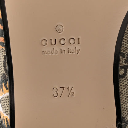 Gucci GG Supreme Monogram Bengal Womens Princetown Slippers 37.5 Beige Crop Pink 8 of 9