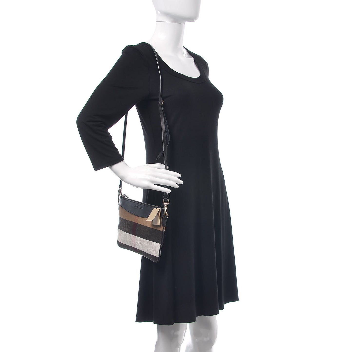 Mega Check Peyton Crossbody Clutch Bag Black
