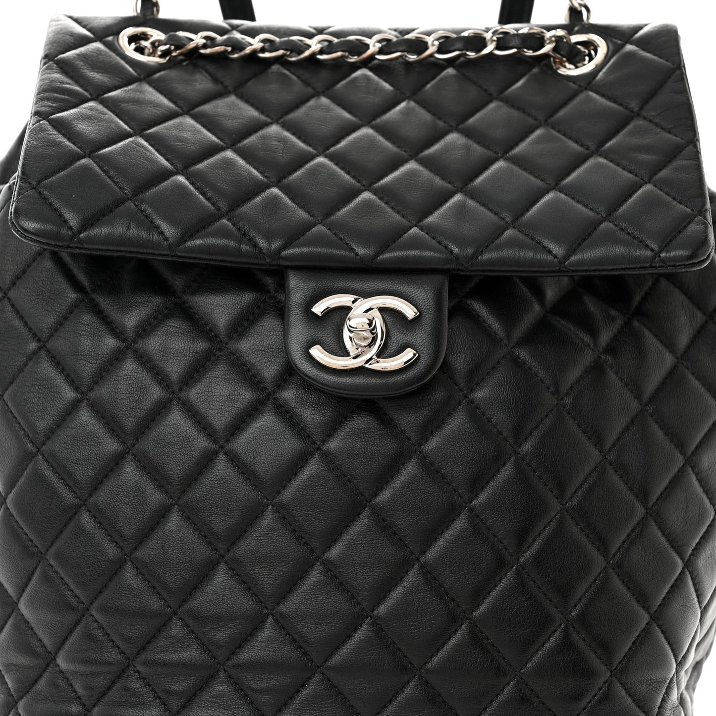 Lambskin Quilted Large Urban Spirit Backpack Black