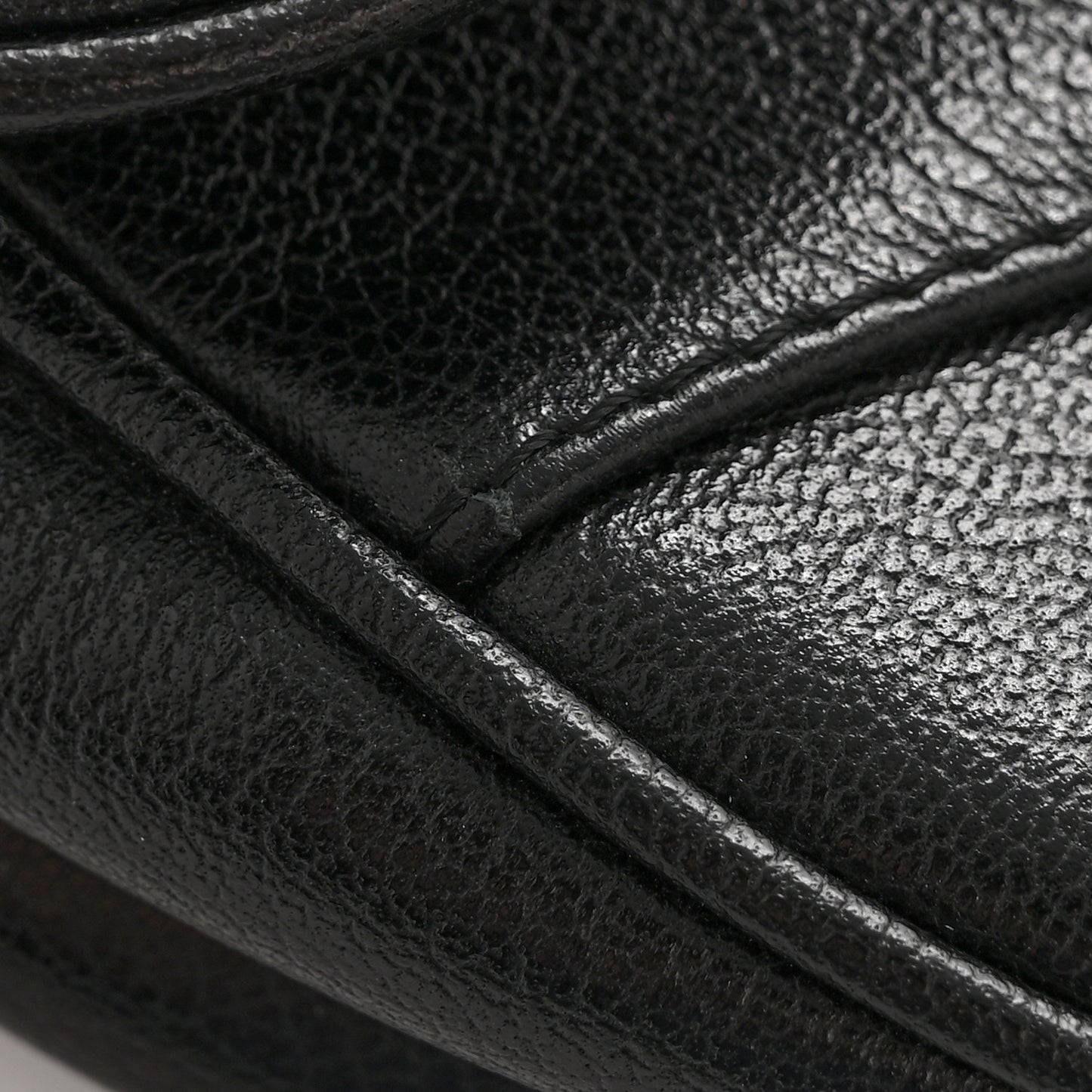 Shiny Goatskin  Saddle Bag Black