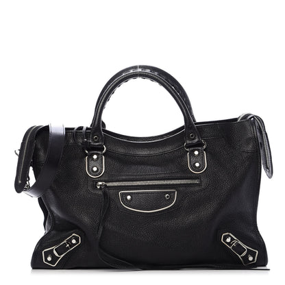 Balenciaga Chevre Silver Metallic Edge Hardware City Black 3 of 11