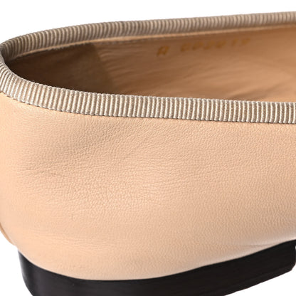 Chanel Lambskin Cap Toe Ballerina Flats 38 Beige Black 10 of 15
