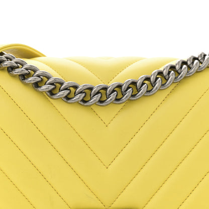 Chanel Calfskin Chevron Quilted Medium Boy Flap Yellow 8 of 14