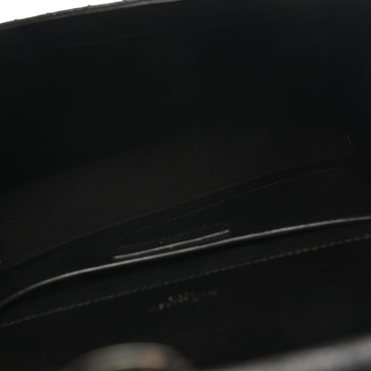 Saint Laurent Grain De Poudre Textured Mixed Matelasse Triquilt Medium Monogram Monochrome Satchel Black 5 of 10