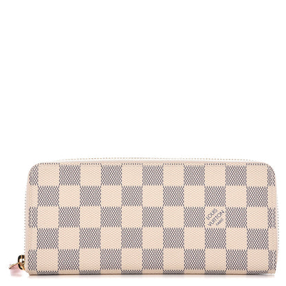 Louis Vuitton Damier Azur Clemence Wallet Rose Ballerine 1 of 8
