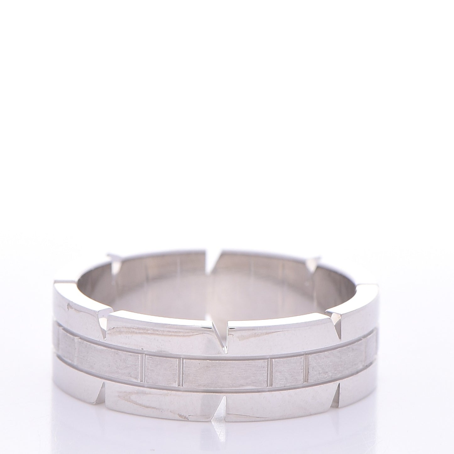 18K White Gold Tank Francaise Ring 63 10.25