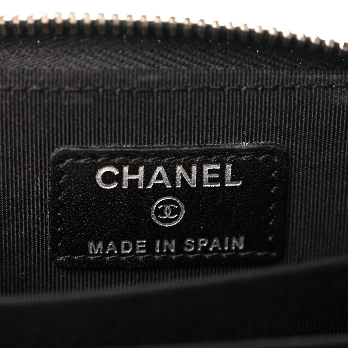 Patent Calfskin Quilted Zip Coin Purse Black