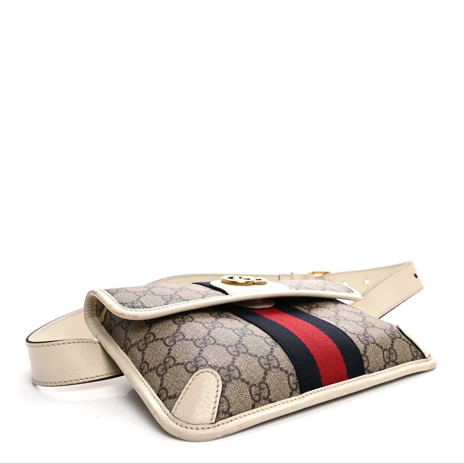 Gucci GG Supreme Monogram Web Small Ophidia Belt Bag 90 36 Beige Ebony White 3 of 12