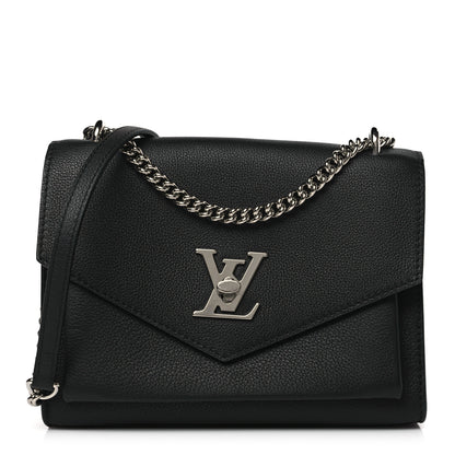 Louis Vuitton Soft Calfskin Mylockme Chain Bag BB Black 1 of 9
