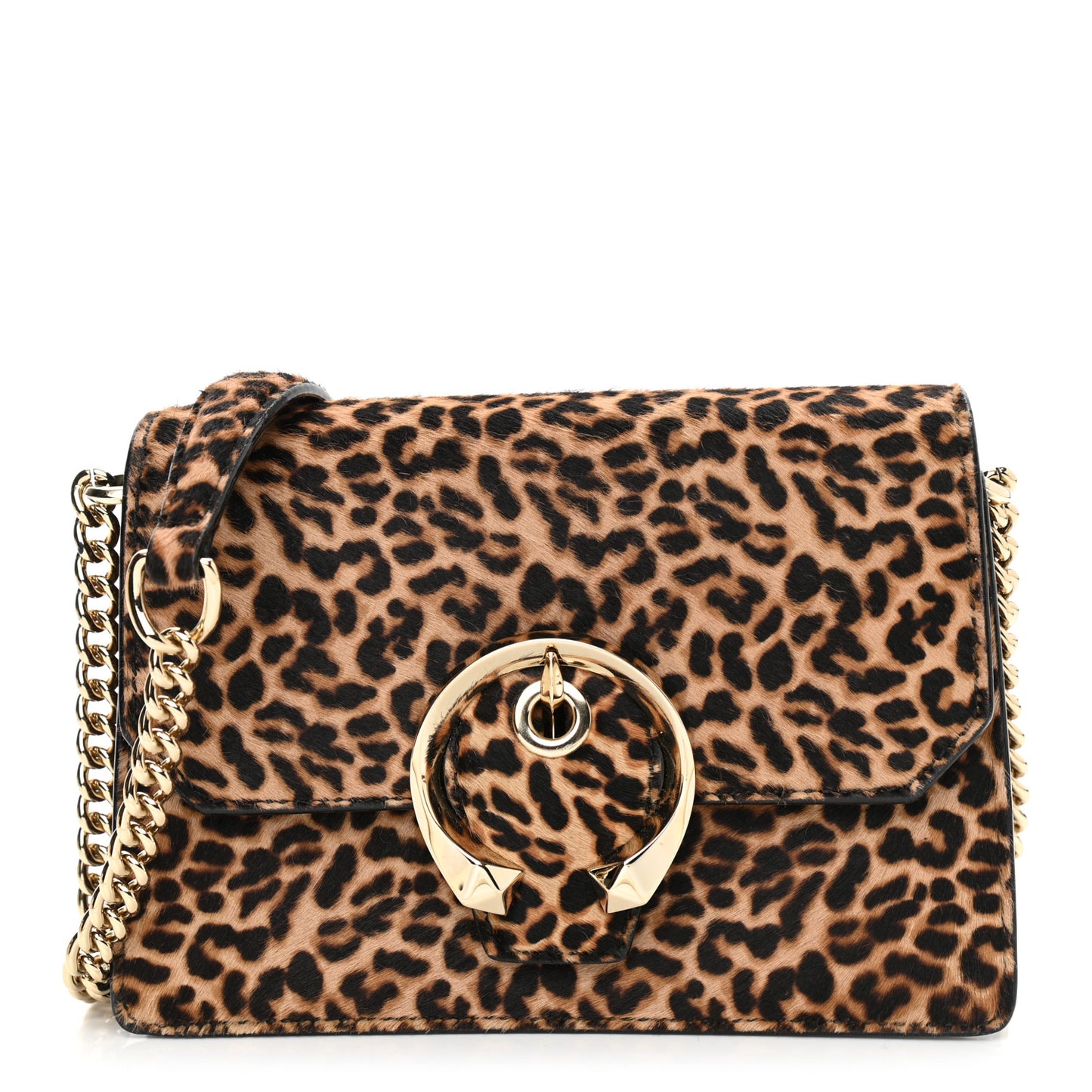 Pony Hair Leopard Print Madeline Shoulder Bag Natural Mix