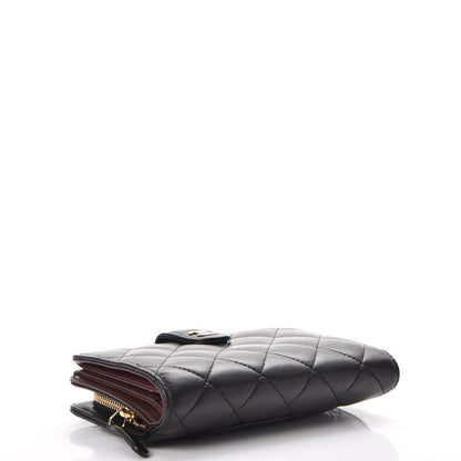 Chanel Lambskin Quilted Zipped Pocket Wallet Black 4 of 10