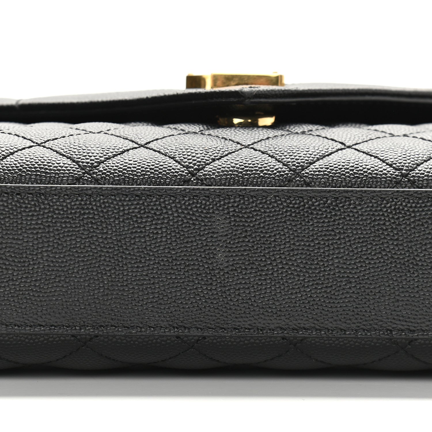 Saint Laurent Grain De Poudre Textured Mixed Matelasse Triquilt Medium Monogram Satchel Black 9 of 10
