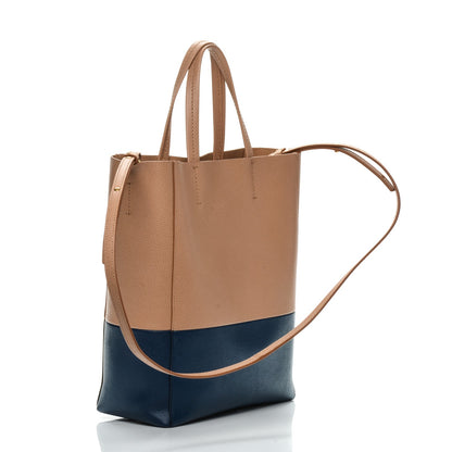 Celine Grained Calfskin Small Vertical Bi-Cabas Nude Deepsea 3 of 9