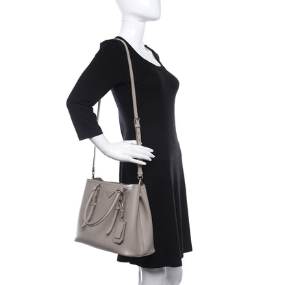 Prada Saffiano Cuir Medium Double Handle Tote Argilla 2 of 9