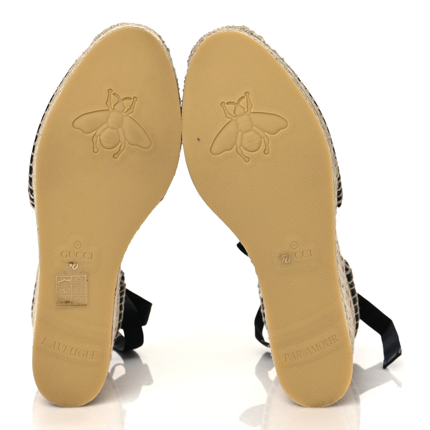 Gucci Nappa Matelasse GG Marmont Ankle Wrap Platform 35/120mm Espadrille Wedges 40 Black 5 of 8