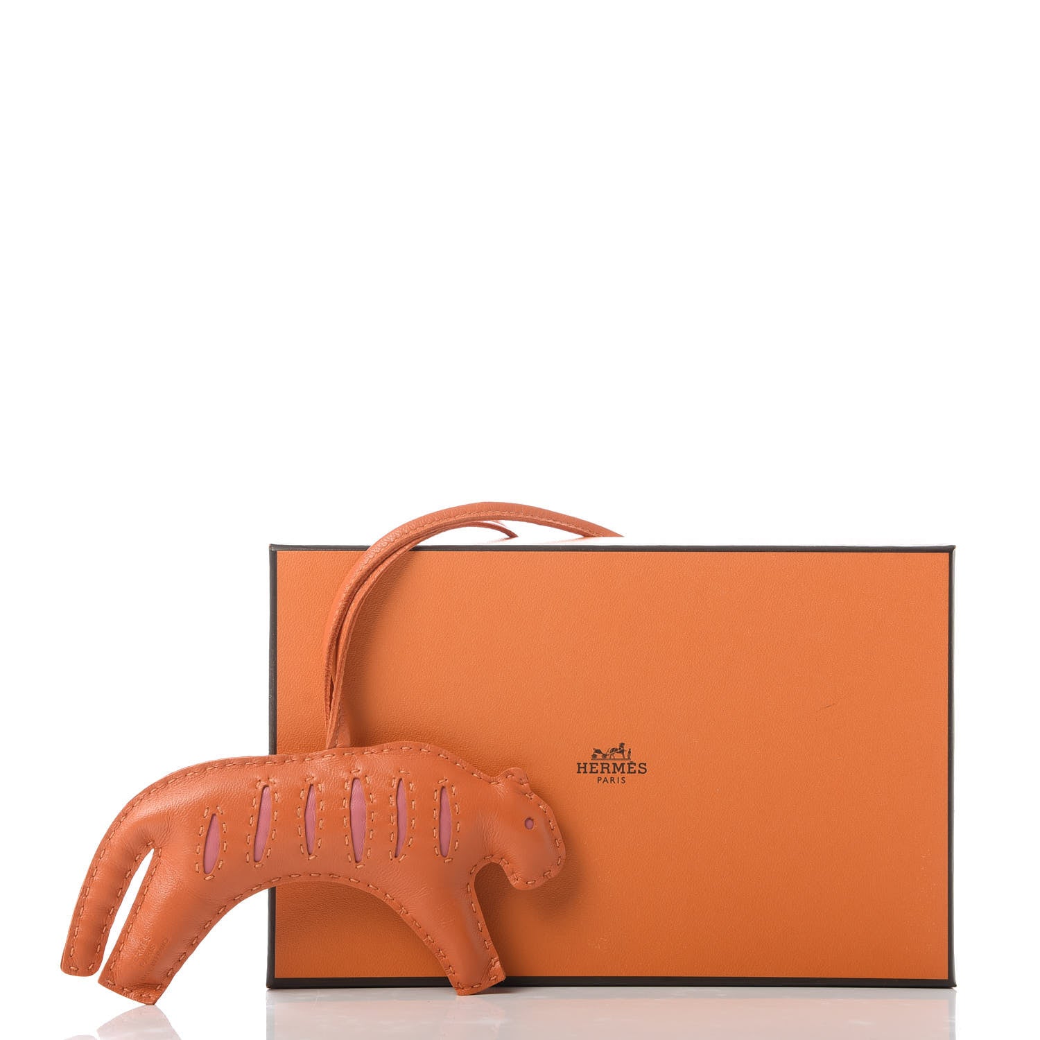 Hermes Milo Lambskin Rooroo Bag Charm Feu Rose Azalee 4 of 4