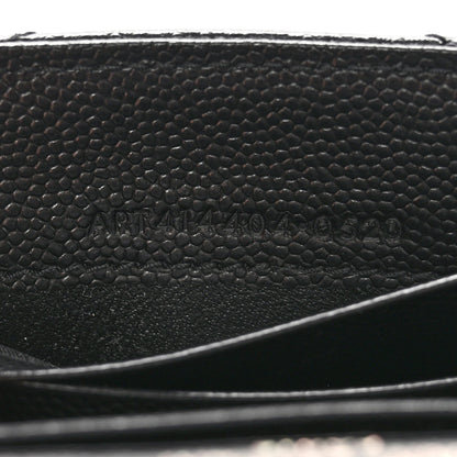 Saint Laurent Grain De Poudre Matelasse Chevron Small Monochrome Monogram Envelope Wallet Black 6 of 11