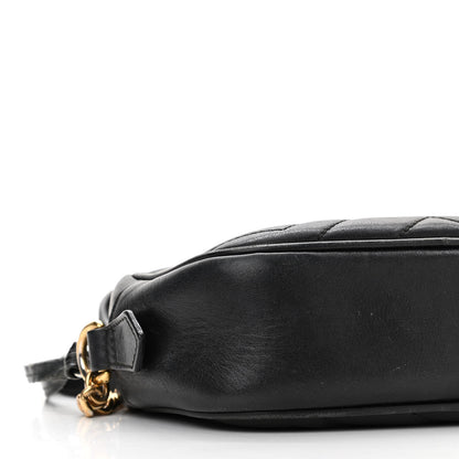 Gucci Calfskin Matelasse Mini GG Marmont Chain Shoulder Bag Black 13 of 19