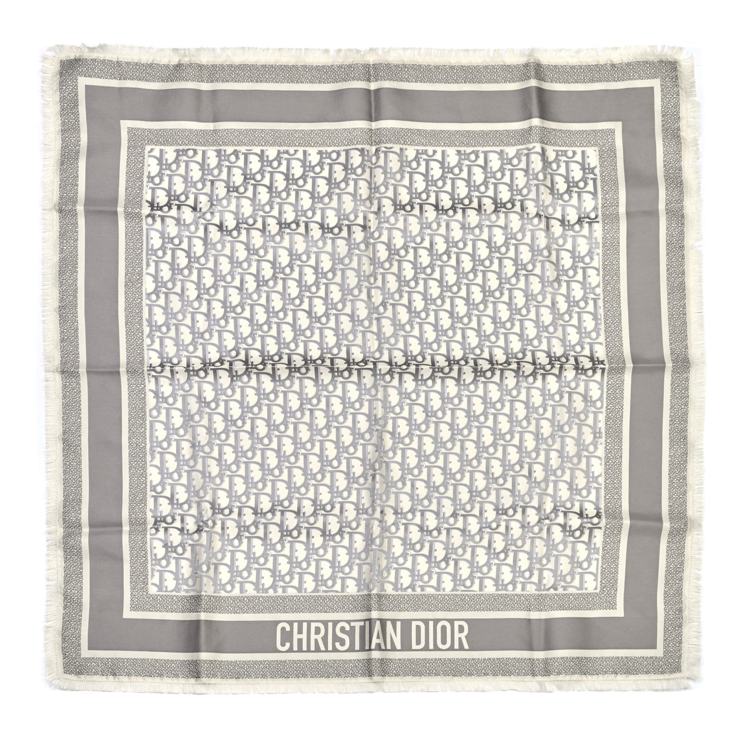 Silk Oblique Scarf Grey