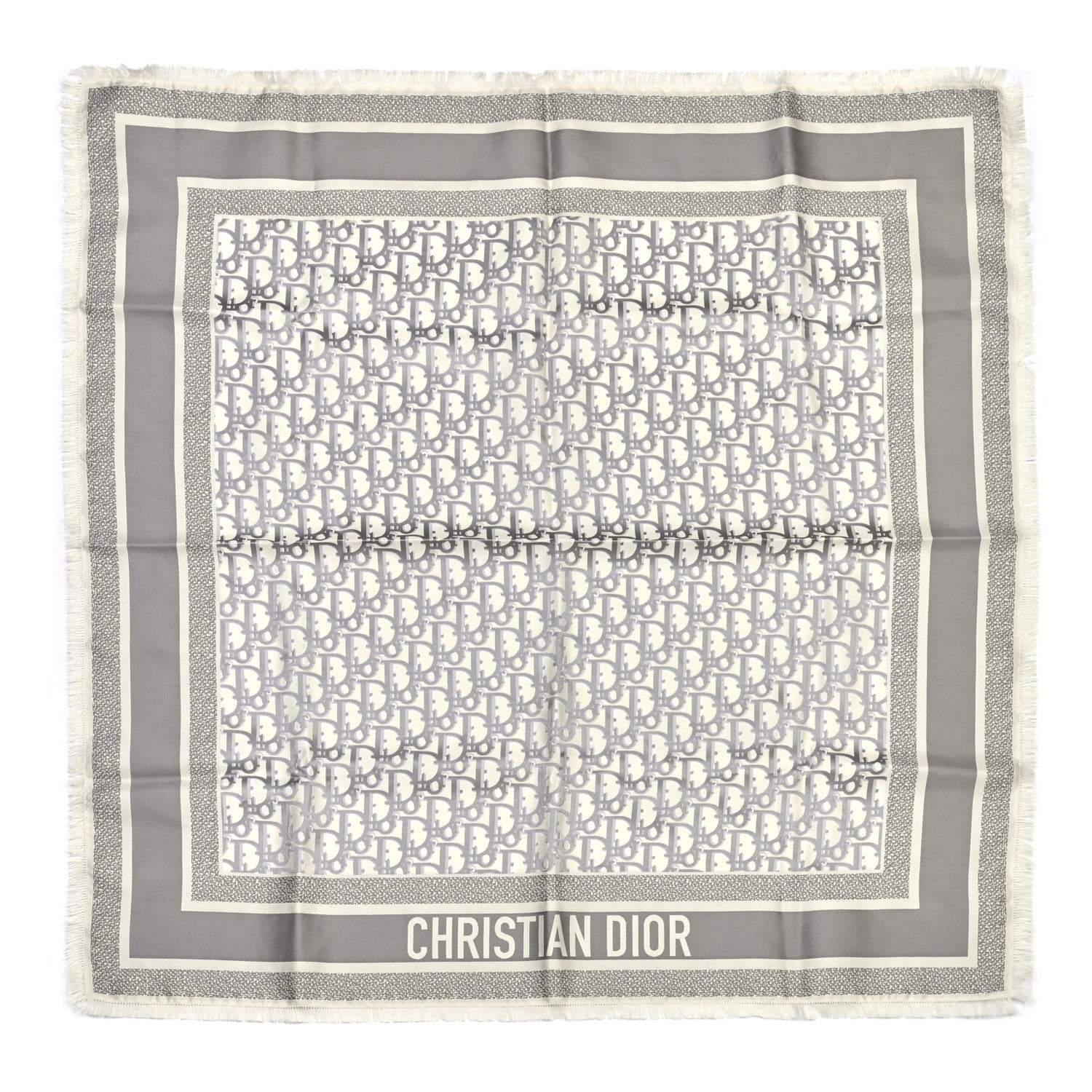 Christian Dior Silk Oblique Scarf Grey 1 of 10