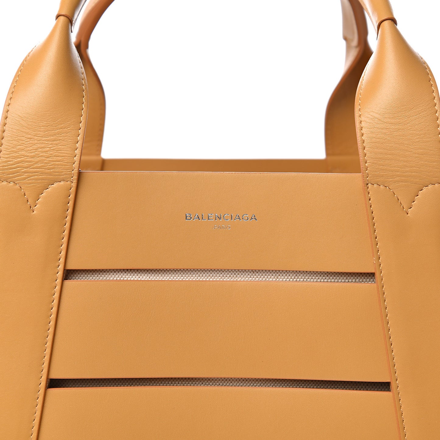 Calfskin Canvas Cutout Tote Sand
