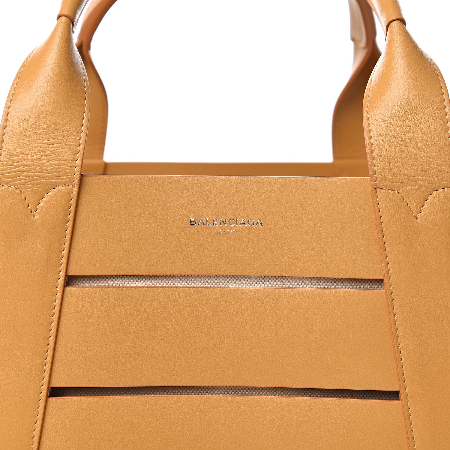 Balenciaga Calfskin Canvas Cutout Tote Sand 14 of 15