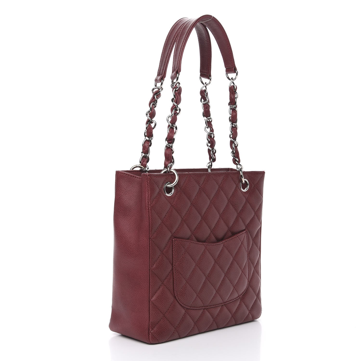 Chanel Caviar Quilted Petit Shopping Tote PST Burgundy 3 of 12