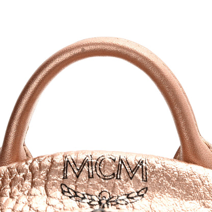 MCM Metallic Visetos Studded X-Mini Bebe Boo Backpack Champagne Gold 11 of 11