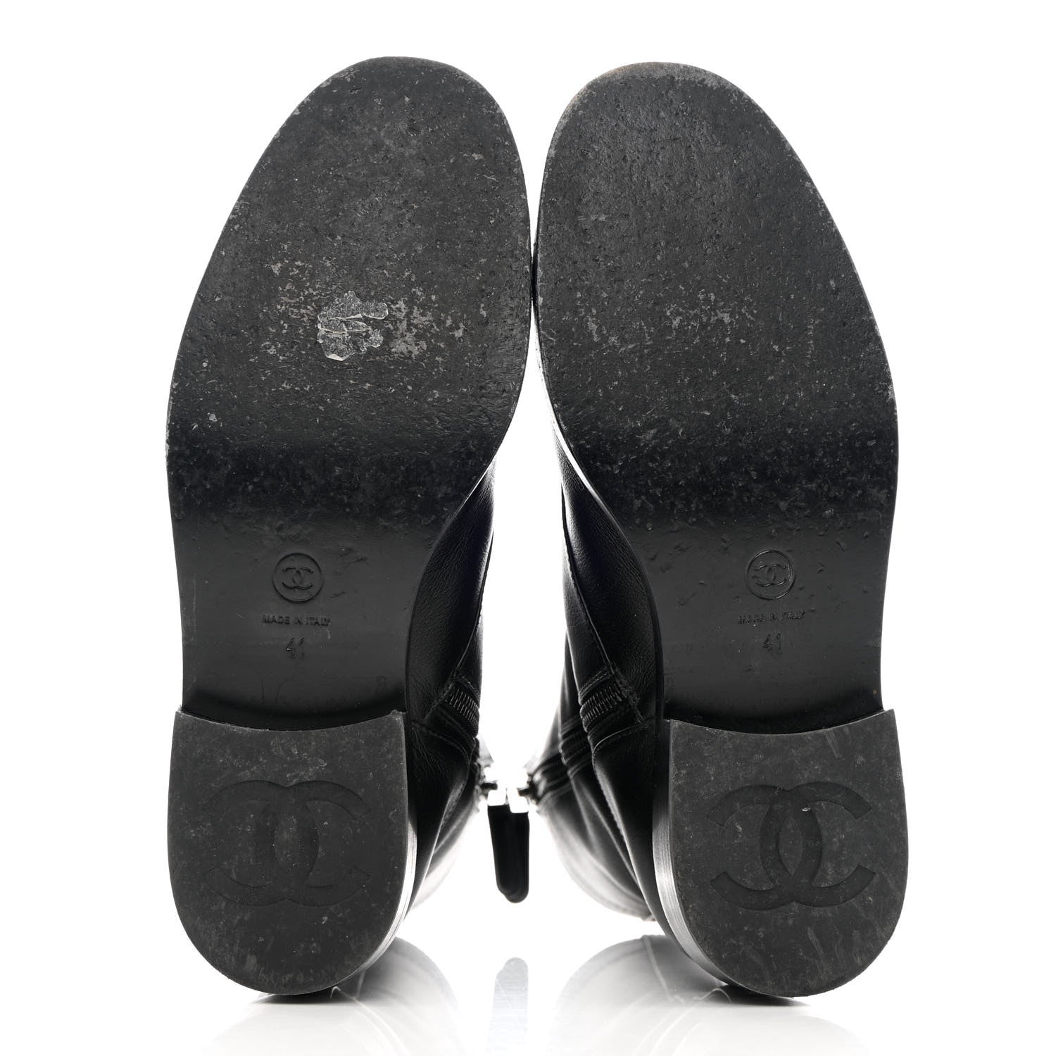 Chanel Calfskin Lace Up Combat Boots 41 Black 5 of 15