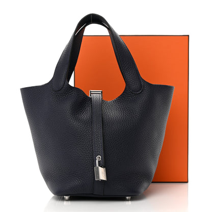 Hermes Taurillon Clemence Picotin Lock 18 PM Bleu Nuit 12 of 12