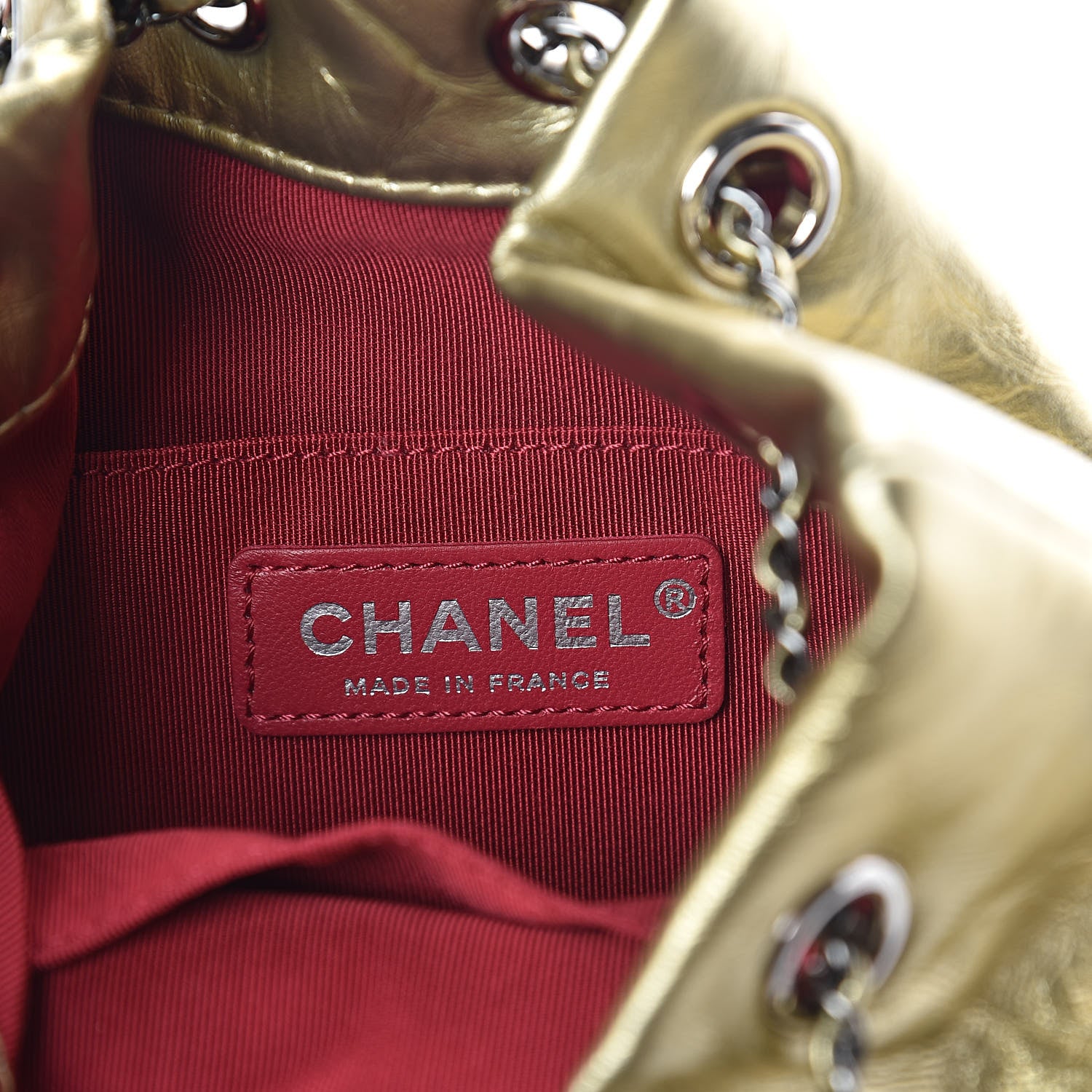 Chanel Metallic Aged Calfskin Quilted Small Gabrielle Bucket Gold 6 of 10