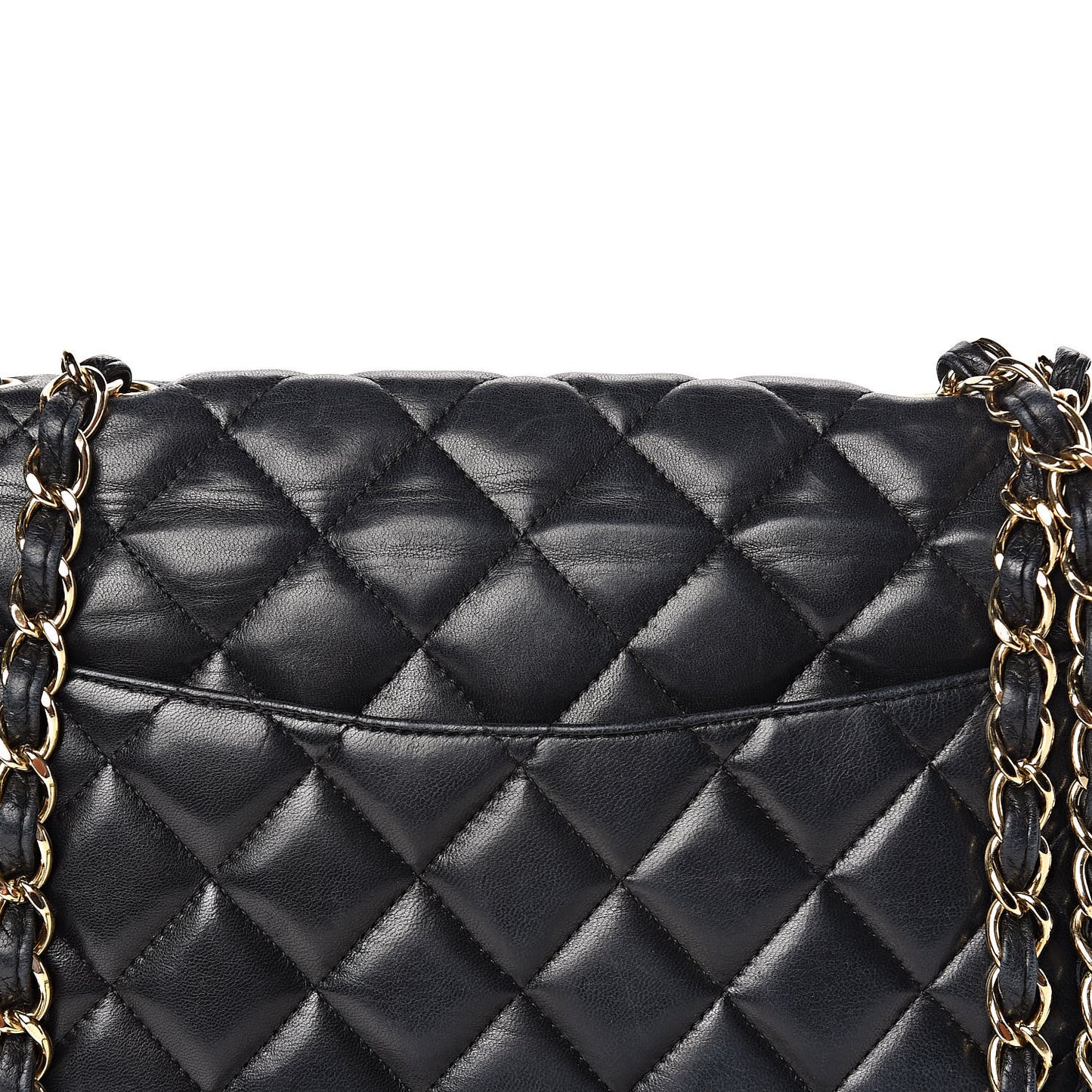 Lambskin Quilted Jumbo Single Flap Black