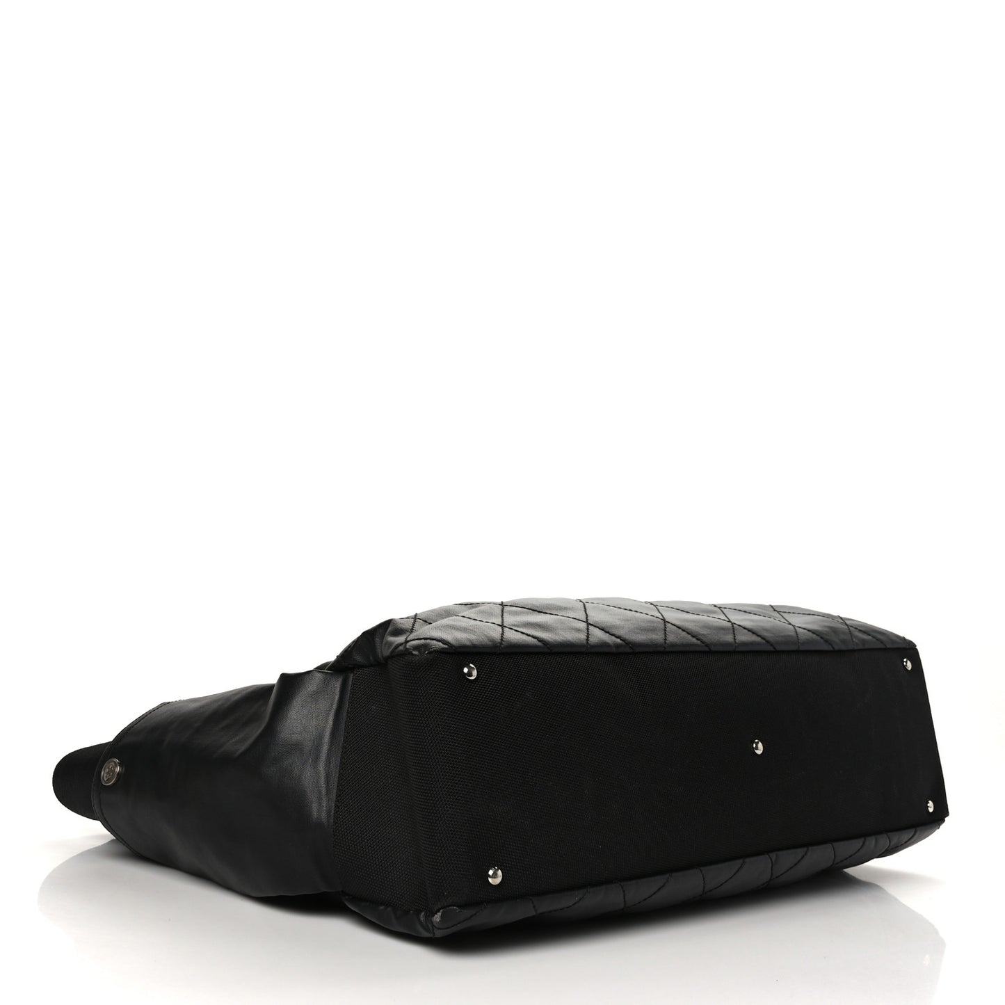 Coated Canvas Stitched XL Paris Biarritz Tote Black