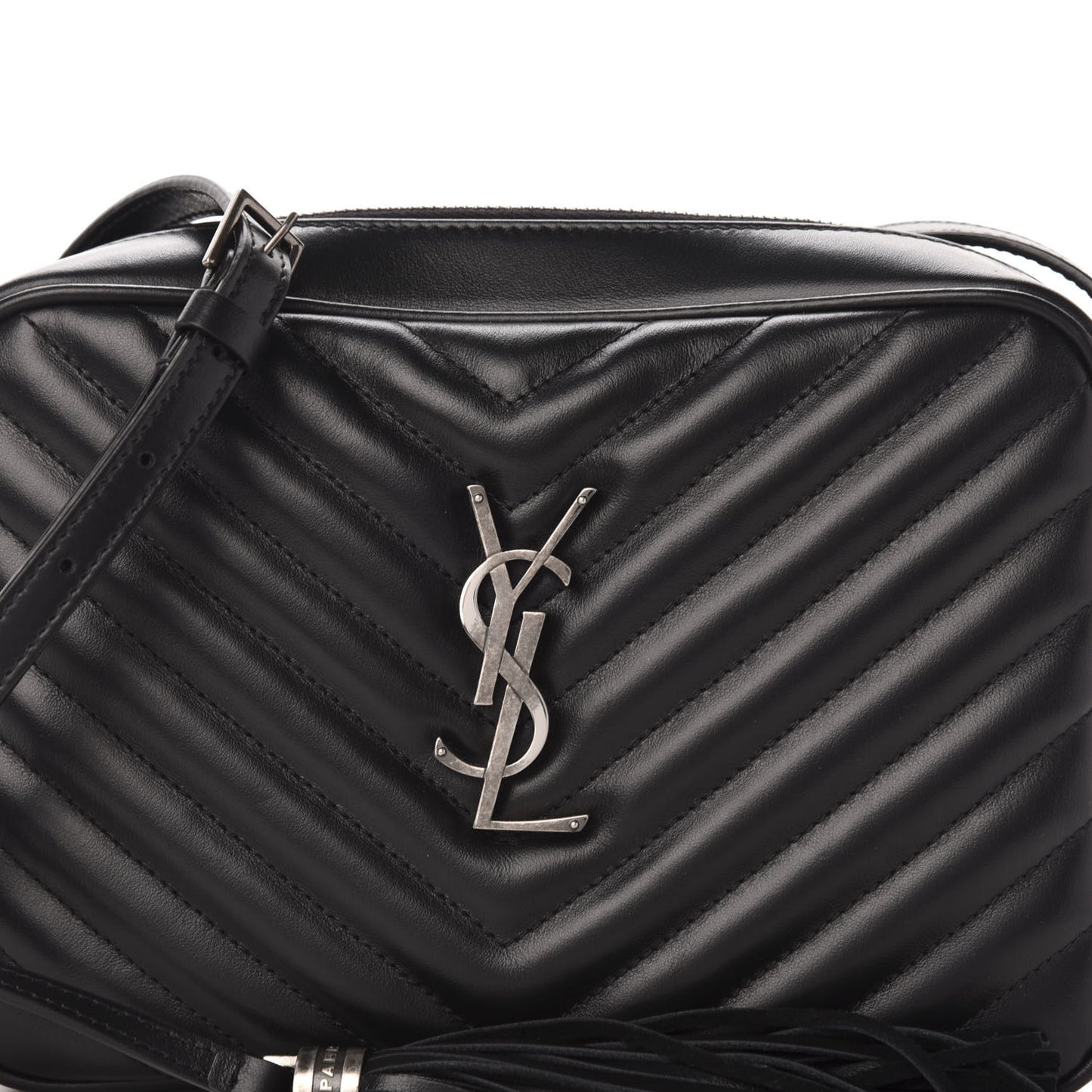 Calfskin Matelasse Monogram Lou Camera Bag Black