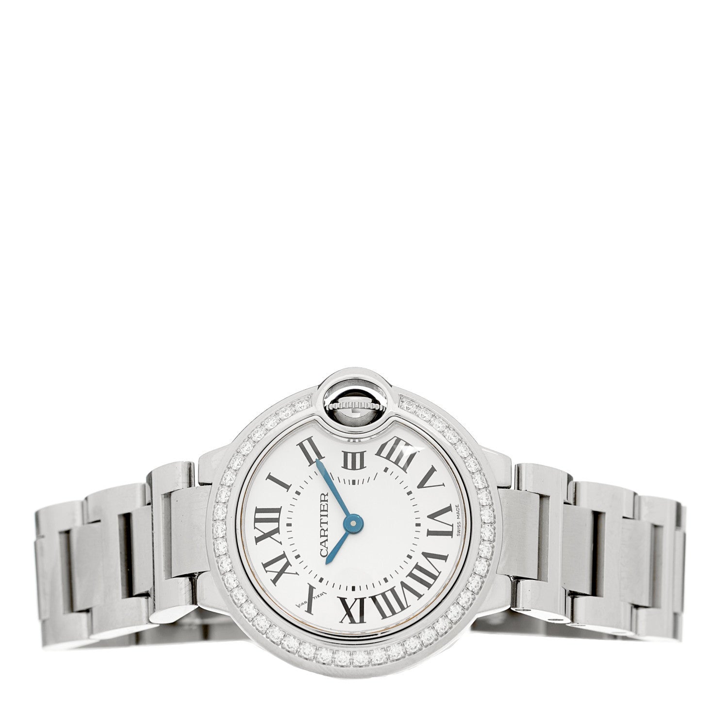 Cartier Stainless Steel Diamond Bezel 28mm Ballon Bleu De Cartier Quartz Watch 2 of 5