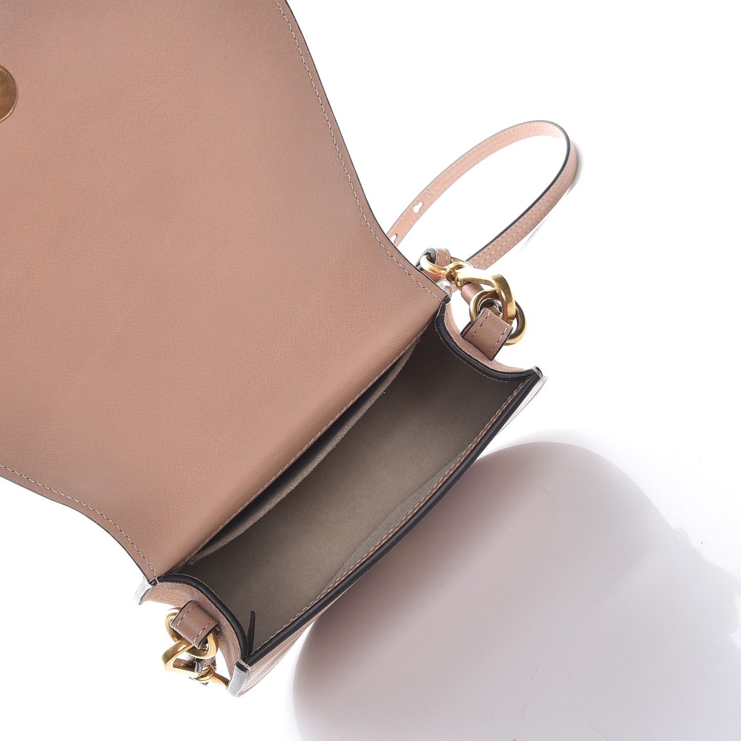 Calfskin Suede Small Nile Bracelet Bag Biscotti Beige