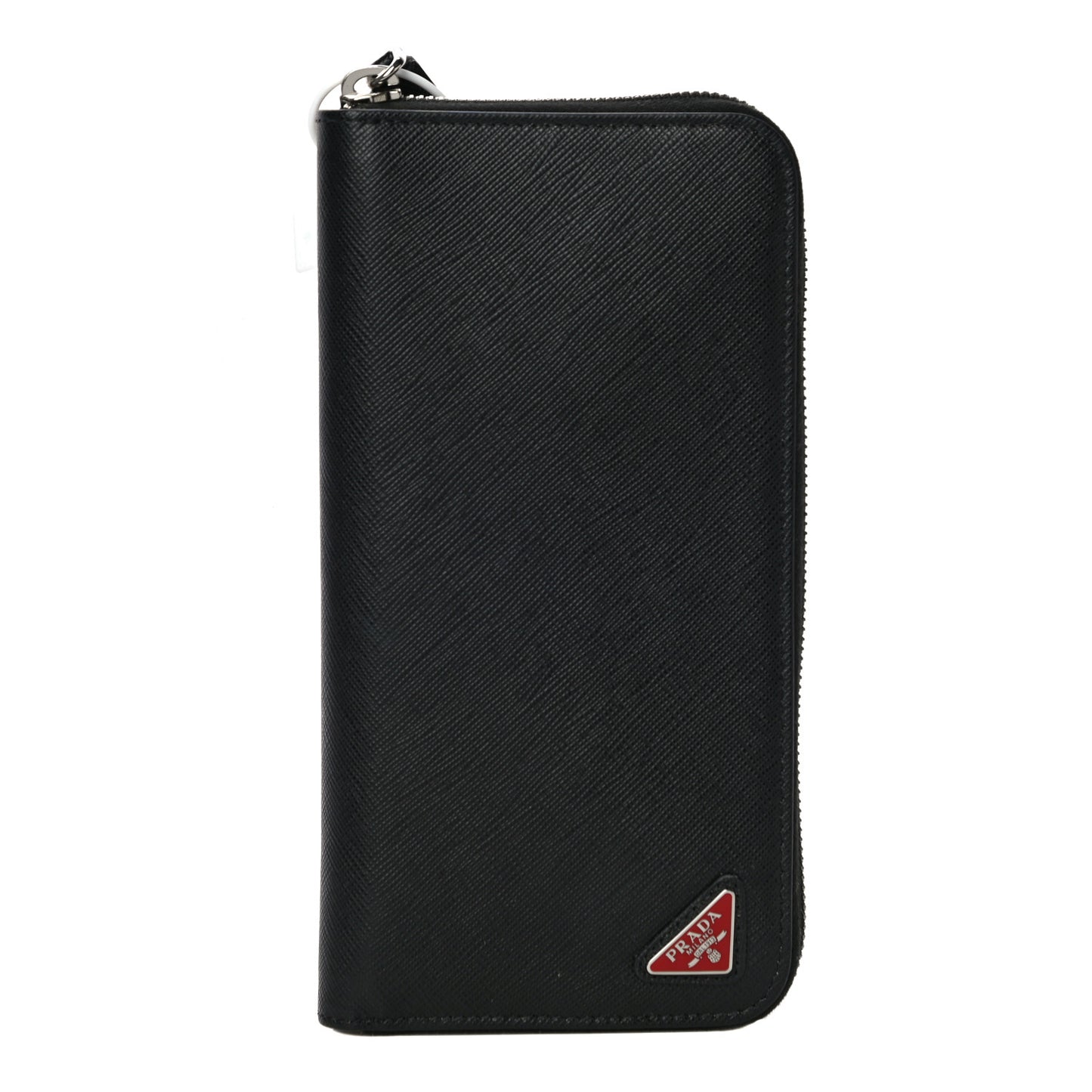 Saffiano Zip Around Portfolio Wallet Black Rosso