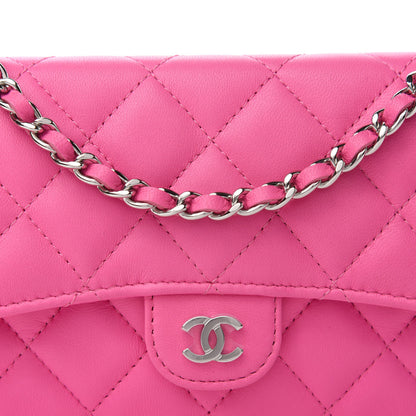 Chanel Lambskin Quilted Flap Phone Holder With Chain Neon Pink 12 of 13