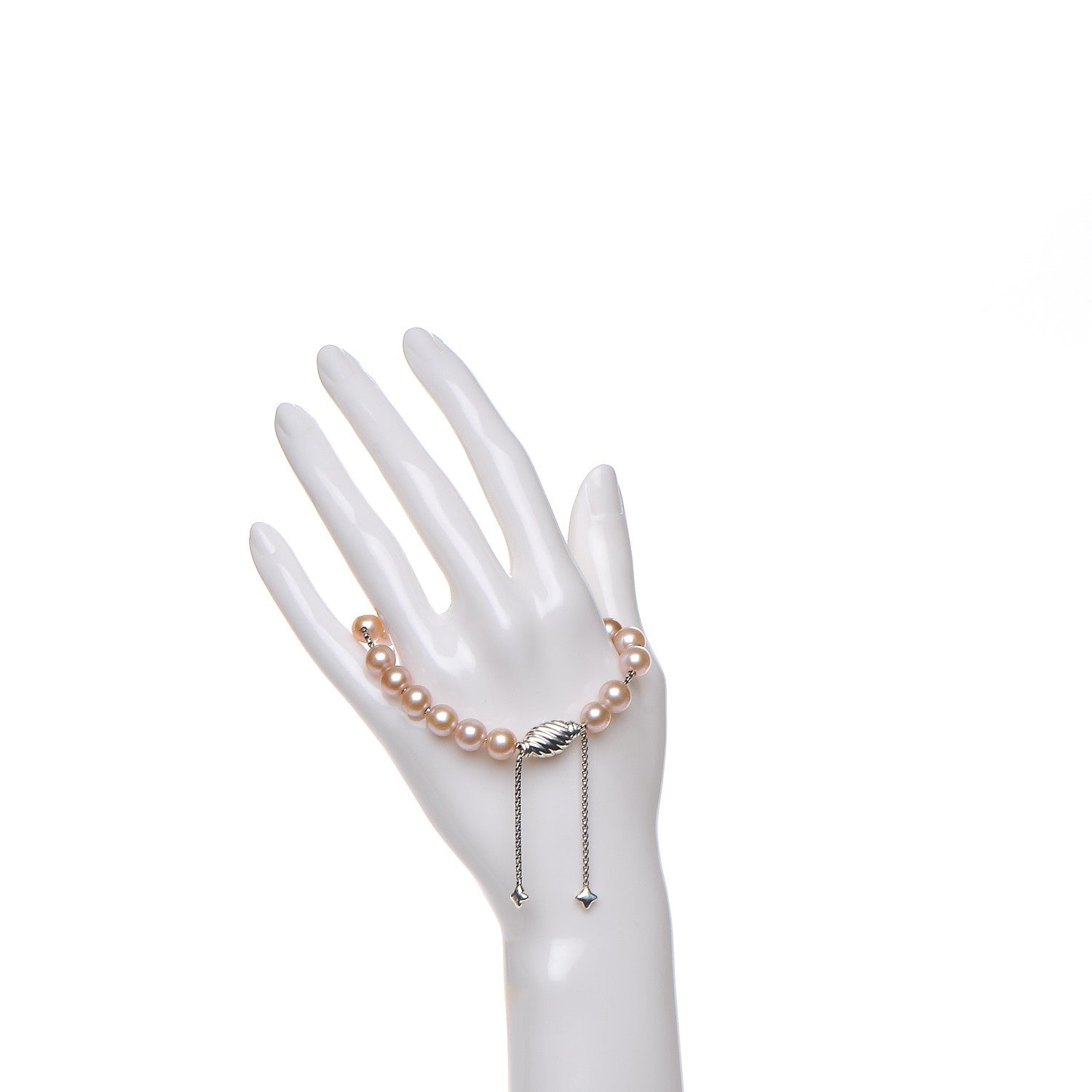David Yurman Sterling Silver Pearl 8mm Spiritual Beads Bracelet Pink 2 of 4