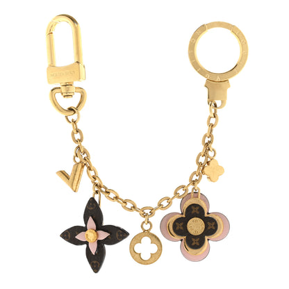 Louis Vuitton Brass Monogram Blooming Flowers Bag Charm Key Holder Rose Ballerine 1 of 6