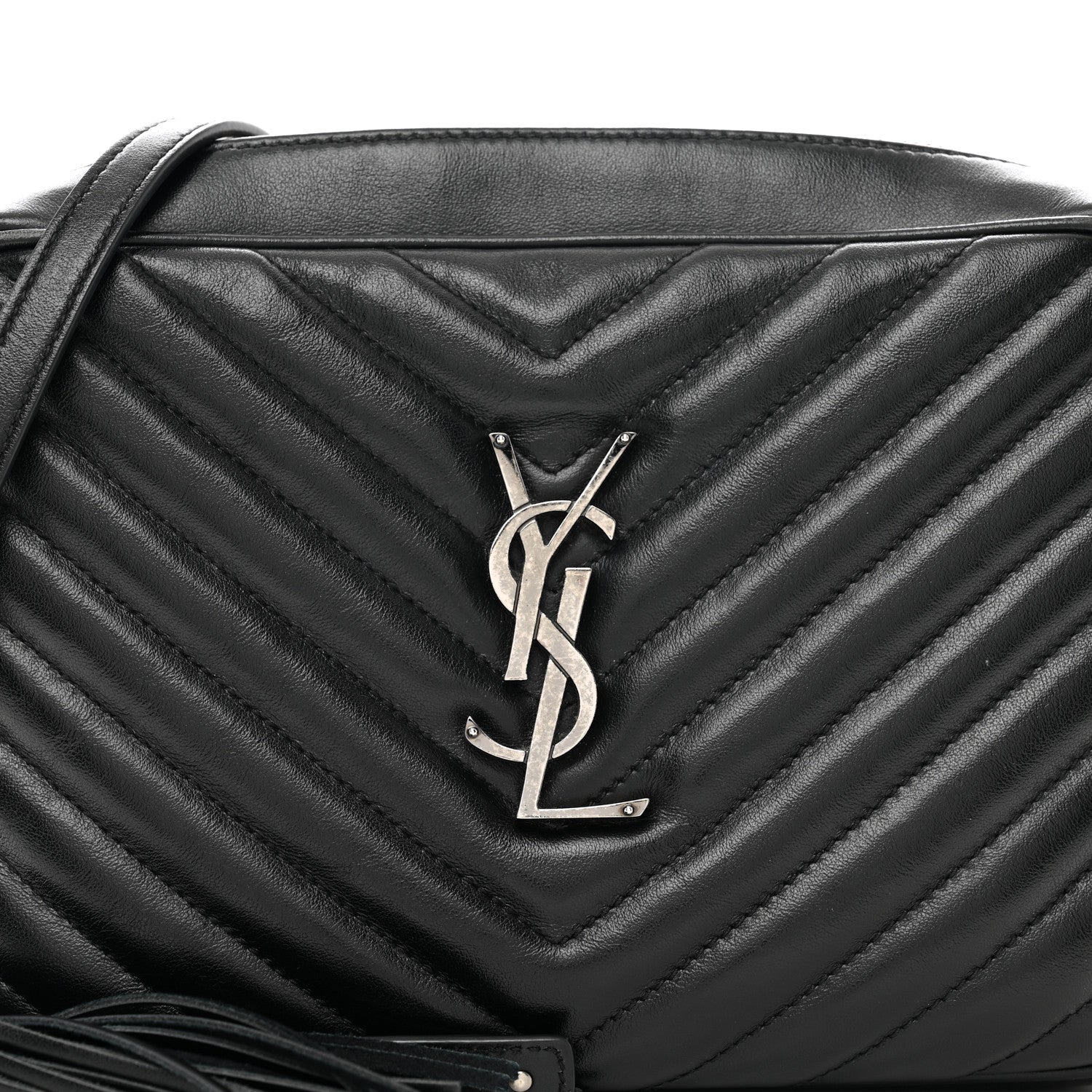 Saint Laurent Calfskin Matelasse Monogram Lou Camera Bag Black 8 of 13