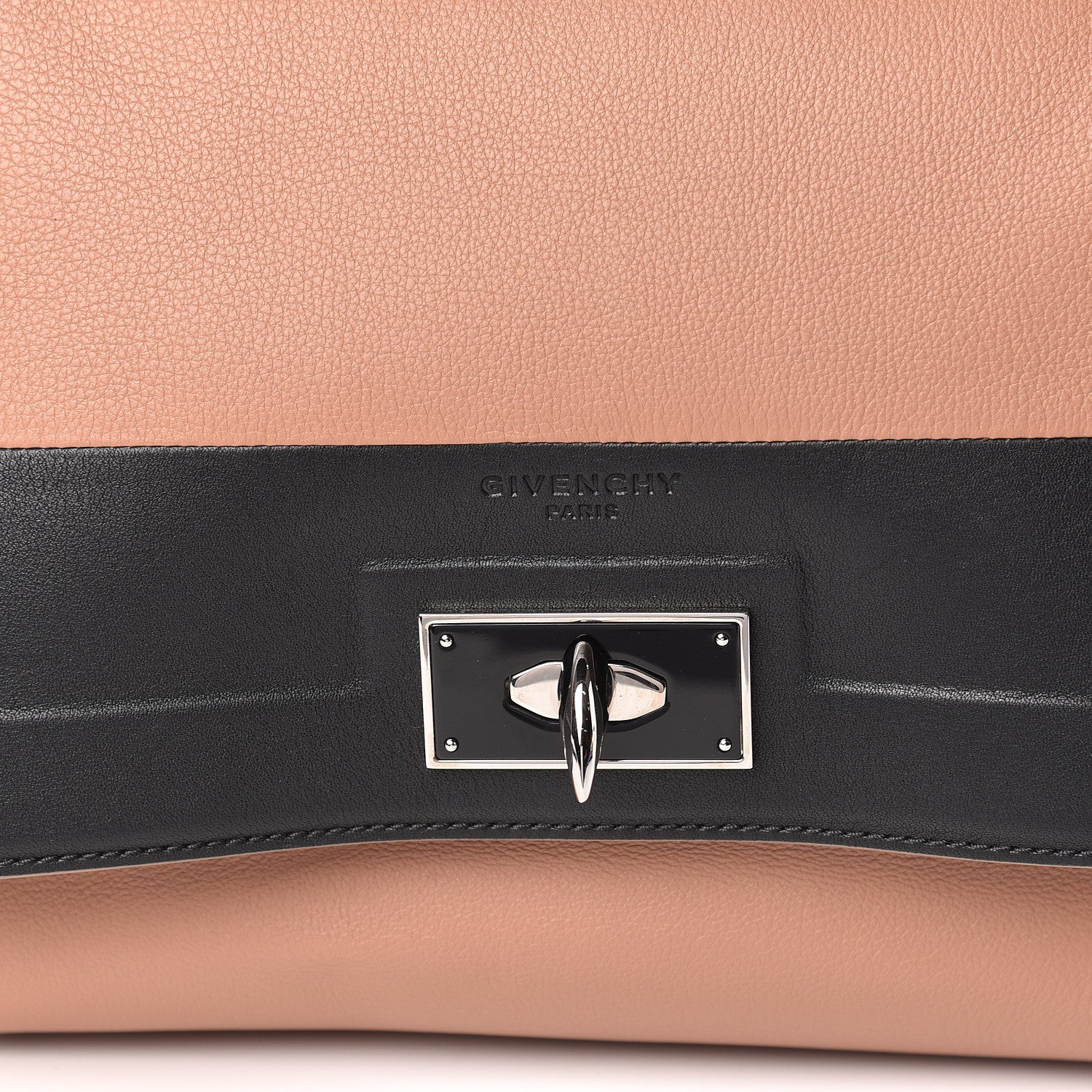 Givenchy Grained Calfskin Small Bi-Color Shark Lock Satchel Old Pink Black 11 of 11