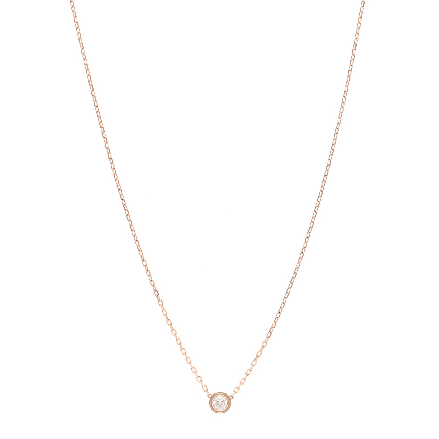 18K Pink Gold Diamond LM D'Amour Pendant Necklace